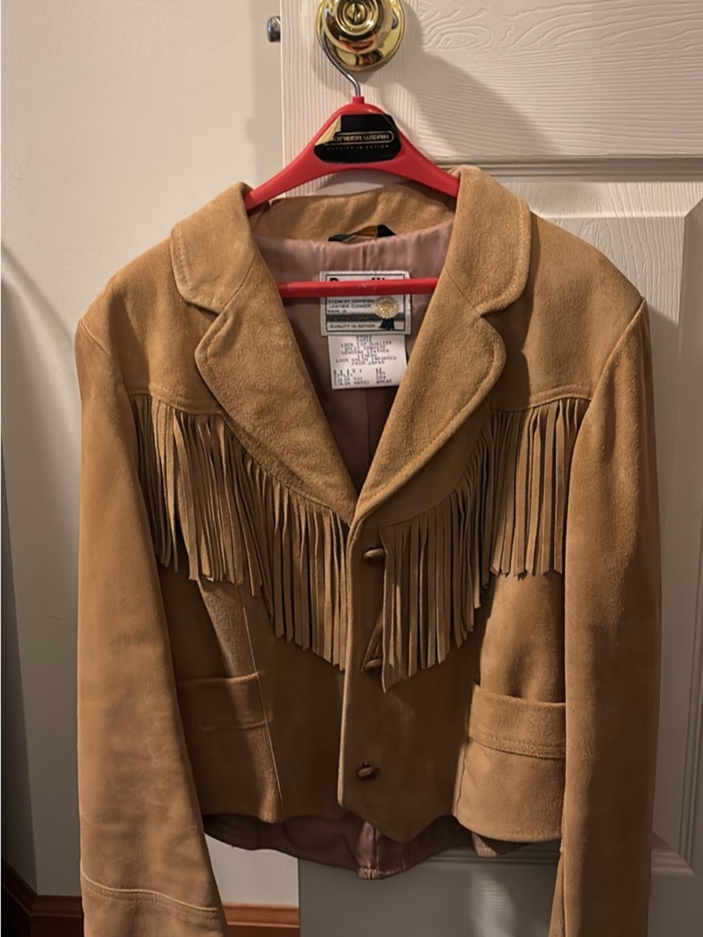 PIONEER Tan Suede Fringe Leather Jacket